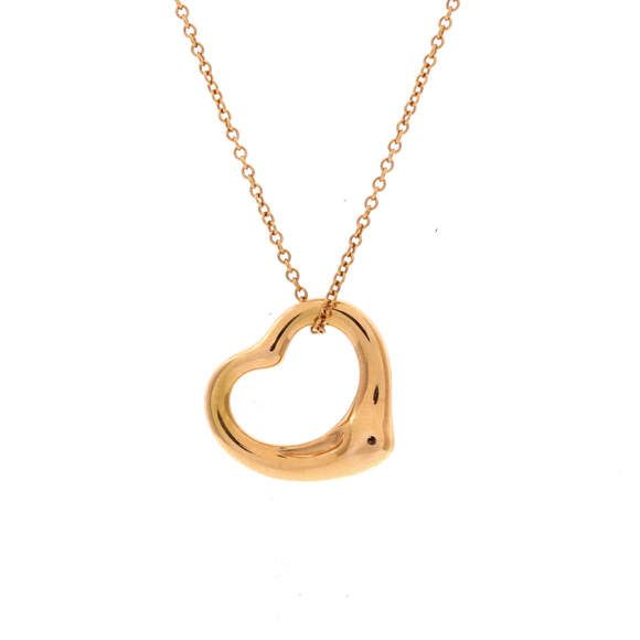 Tiffany & Co. Jewelry - Tiffany & Co. 16mm Elsa Peretti Open Heart Pendant Necklace 18K Rose Gold